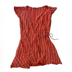 Abercrombie & Fitch Striped Wrap Dress 🧡